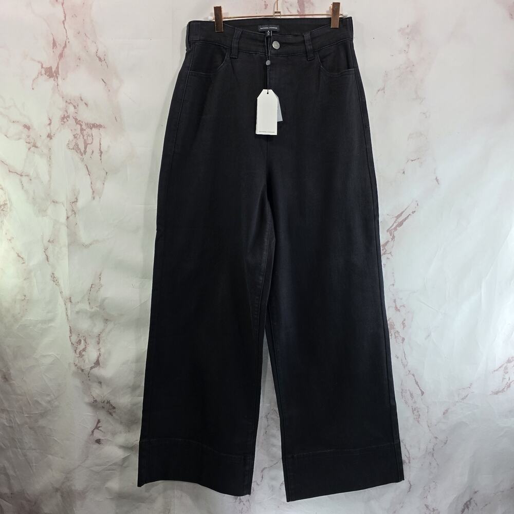 Universal Standard Jeans Womens 8 X 30 Jett True Black 10 High Rise Wide Leg